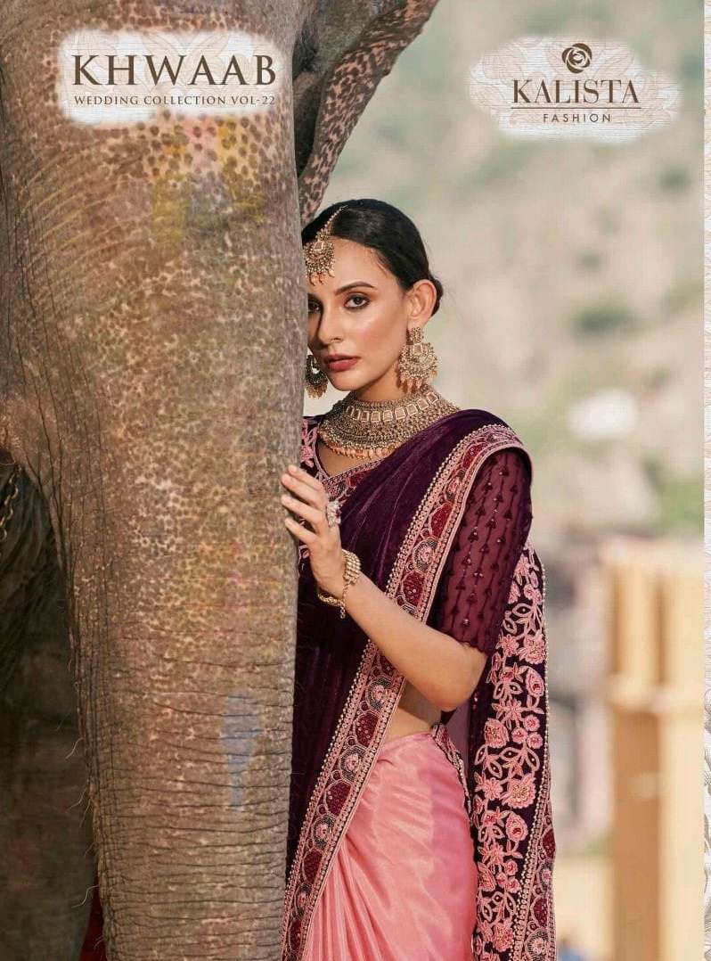 Kalista Khwaab vol 22 Georgette with Embroidery work Heavy look saree collection at best rate